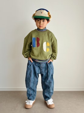 「Ocean&Ground（オーシャン&グラウンド）のアイテム」を使った、とりしゅりさん（キッズ・100cm）の春コーディネート