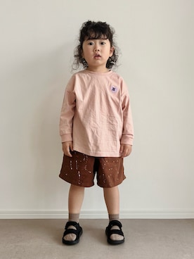 「aimoha（アイモハ）のアイテム」を使った、とりしゅりさん（キッズ・100cm）の春コーディネート