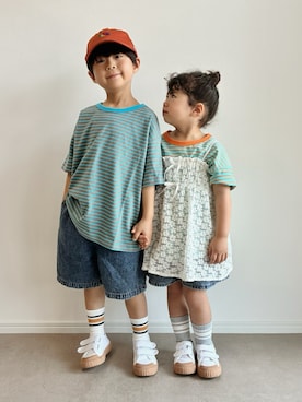 「devirock（デビロック）のアイテム」を使った、とりしゅりさん（キッズ・110cm）の春コーディネート