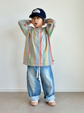 「pairmanon（ペアマノン）のアイテム」を使った、とりしゅりさん（キッズ・110cm）の春コーディネート