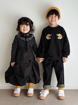 「アイテム（帽子）」を使った、とりしゅりさん（キッズ・100cm）の秋コーディネート