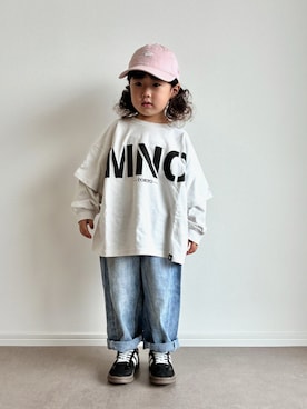「NEW ERA（ニューエラ）のNEW ERA/ニューエラ Youth 9TWENTY FANDW キッズ キャップ 14671632/14671633/14671634（キャップ、ピンク系）」を使った、とりしゅりさん（キッズ・110cm）の秋コーディネート