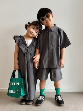 「devirock（デビロック）のアイテム（ジャケット/アウター）」を使った、とりしゅりさん（キッズ・110cm）の夏コーディネート