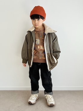 「アイテム（ジャケット/アウター）」を使った、とりしゅりさん（キッズ・100cm）の秋コーディネート