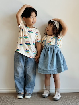 「アイテム（ヘアアクセサリー）」を使った、とりしゅりさん（キッズ・100cm）の秋コーディネート