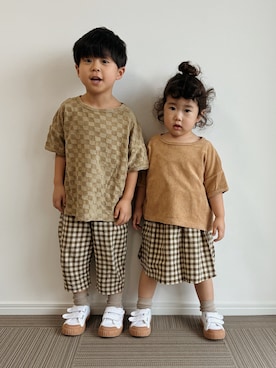 「アイテム（スリッポン）」を使った、とりしゅりさん（キッズ・100cm）の秋コーディネート