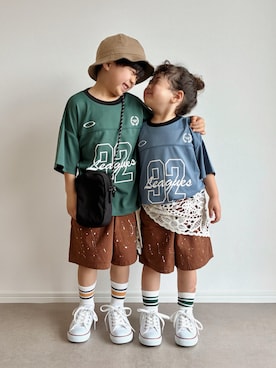 「and D. petit main（アンドディープティマイン）のアイテム」を使った、とりしゅりさん（キッズ・110cm）の夏コーディネート