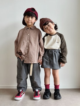 「and D. petit main（アンドディープティマイン）のアイテム」を使った、とりしゅりさん（キッズ・110cm）の秋コーディネート