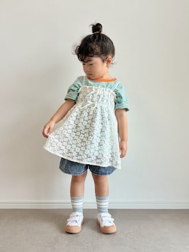 「devirock（デビロック）のアイテム」を使った、とりしゅりさん（キッズ・100cm）の春コーディネート
