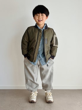 「Bambin（ボンバン）のアイテム」を使った、とりしゅりさん（キッズ・100cm）の春コーディネート