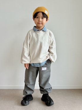 「MAKE YOUR DAY（メイクユアデイ）のアイテム」を使った、とりしゅりさん（キッズ・100cm）の冬コーディネート