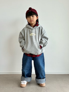 「アイテム（帽子）」を使った、とりしゅりさん（キッズ・100cm）の冬コーディネート