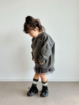 「b・ROOM（ビールーム）のアイテム」を使った、とりしゅりさん（キッズ・100cm）の春コーディネート