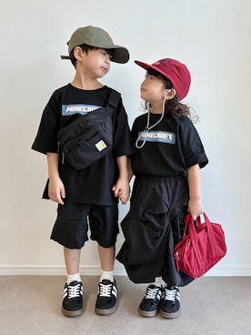 「devirock（デビロック）のアイテム（シューズ）」を使った、とりしゅりさん（キッズ・110cm）の夏コーディネート