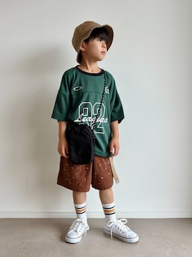 「and D. petit main（アンドディープティマイン）のアイテム」を使った、とりしゅりさん（キッズ・110cm）の夏コーディネート