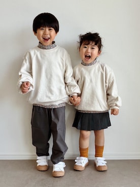 「ZARA KIDSのアイテム」を使った、とりしゅりさん（キッズ・110cm）の春コーディネート