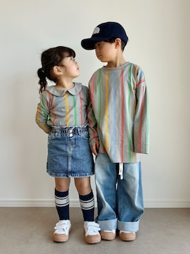 「pairmanon（ペアマノン）のアイテム」を使った、とりしゅりさん（キッズ・110cm）の春コーディネート