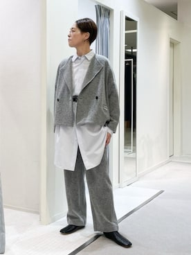 「ロングシャツ」｜TOMORROWLAND_iizukaさん（レディース・162cm）の秋コーディネート