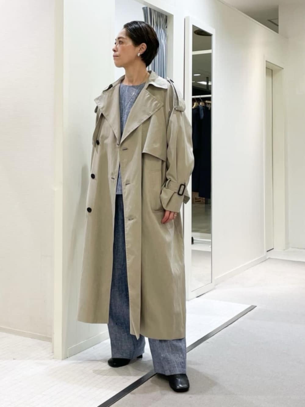 GALERIE VIE トレンチコート GALERIE VIE パウダーコットンツイル