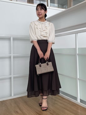 「フェミニンコーデ」｜「アイテム（サンダル）」を使った、abeさん（レディース・150cm）の夏コーディネート
