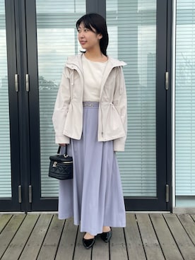 「ブルべ冬」｜「アイテム（ブルゾン）」を使った、abeさん（レディース・150cm）の冬コーディネート