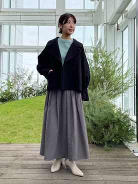 「冬」｜「アイテム（トレンチコート）」を使った、abeさん（レディース・150cm）の冬コーディネート