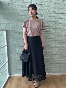 「フェミニンコーデ」｜abeさん（レディース・150cm）の夏コーディネート