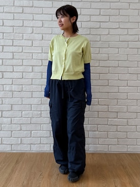 「ALL NEW MART（オールニューマート）の2ピースニットトップス（ニット/セーター、イエロー系）」を使った、abeさん（レディース・150cm）の秋コーディネート