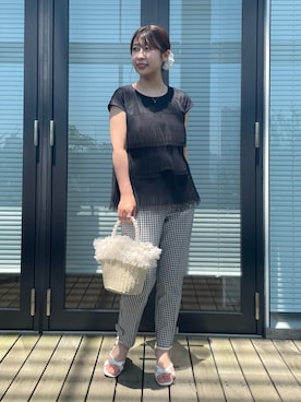 「フェミニンコーデ」｜abeさん（レディース・150cm）の夏コーディネート