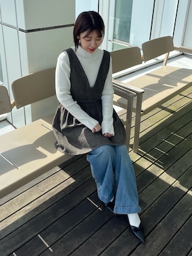 「アイテム（チュニック）」を使った、abeさん（レディース・150cm）の秋コーディネート