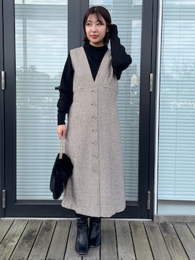 「アイテム（ワンピース/ドレス）」を使った、abeさん（レディース・150cm）の秋コーディネート