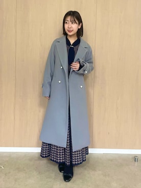 「アイテム（チェスターコート）」を使った、abeさん（レディース・150cm）の秋コーディネート