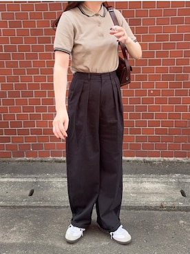 「アイテム（ポロシャツ）」を使った、namiさん（レディース・155cm）の夏コーディネート