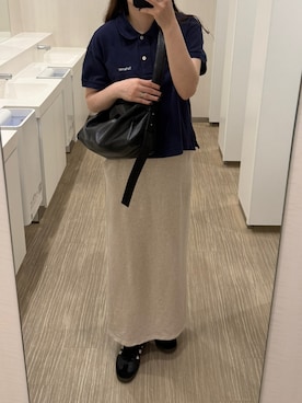 「アイテム（ポロシャツ）」を使った、namiさん（レディース・155cm）の秋コーディネート