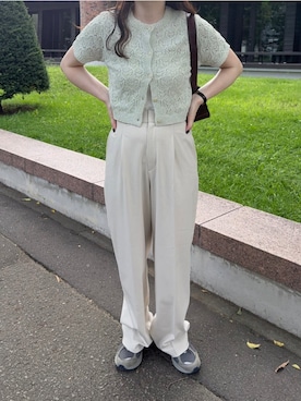 「アイテム（スラックス）」を使った、namiさん（レディース・155cm）の秋コーディネート