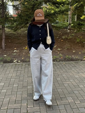 「アイテム（スウェットパンツ）」を使った、namiさん（レディース・155cm）の秋コーディネート
