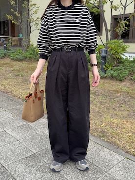 「アイテム（ベルト）」を使った、namiさん（レディース・155cm）の秋コーディネート