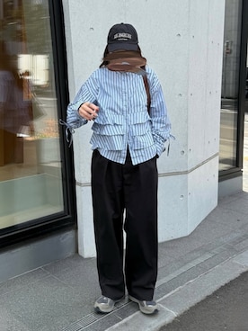 「アイテム（チノパンツ）」を使った、namiさん（レディース・155cm）の秋コーディネート