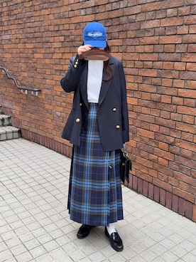 「アイテム（キャップ）」を使った、namiさん（骨格ストレート・レディース・155cm）の秋コーディネート