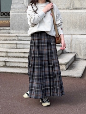 「アイテム（スカート）」を使った、namiさん（レディース・155cm）の秋コーディネート
