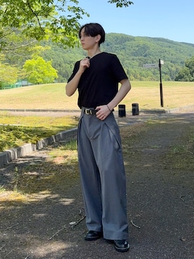 「soerte（ソエルテ）のアイテム」を使った、ukyさん（メンズ・164cm）の春コーディネート