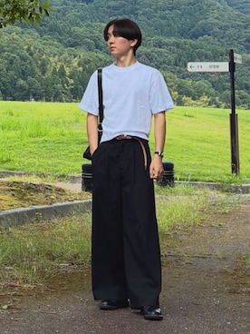 「Llife（ライフ）のアイテム」を使った、ukyさん（メンズ・164cm）の夏コーディネート