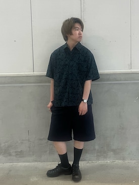 「ITEMS URBANRESEARCH（アイテムズ アーバンリサーチ）の『接触冷感/速乾/イージーケア』WINDY MESH ショートスリーブ シャツ（シャツ/ブラウス、その他）」を使った、Haruさん（メンズ・172cm）の夏コーディネート