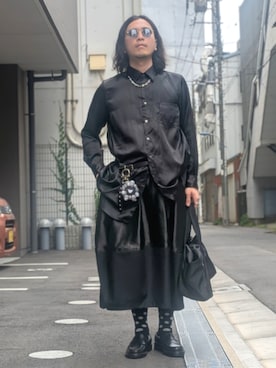 BLACK COMME des GARCONSのスカートを使った人気ファッション