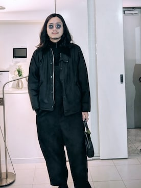 「アイテム（オールインワン・サロペット、ブラック系）」を使った、issei19930924さん（メンズ・170cm）の冬コーディネート