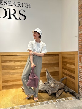 「FRUIT OF THE LOOM（フルーツオブザルーム）のアイテム（帽子）」を使った、おぎさん（レディース・167cm）の夏コーディネート