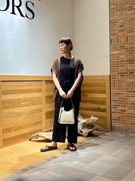 「アイテム（サロペット/オーバーオール）」を使った、おぎさん（レディース・167cm）の夏コーディネート