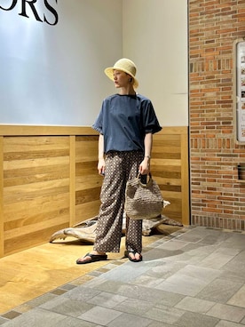 「ストレート×イエベ春」｜「アイテム（帽子）」を使った、おぎさん（レディース・167cm）の夏コーディネート