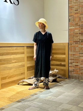 「ストレート×イエベ春」｜「アイテム（帽子）」を使った、おぎさん（レディース・167cm）の夏コーディネート