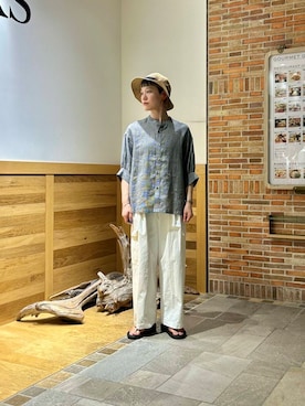 「ストレート×イエベ春」｜「アイテム（帽子）」を使った、おぎさん（レディース・167cm）の春コーディネート